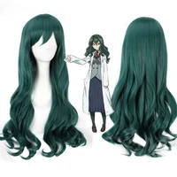 80cm dark green curly long high temperature synthetic hair cosplay wig shimoneta to iu gainen ga sonzai fuwa hyoukawig cap