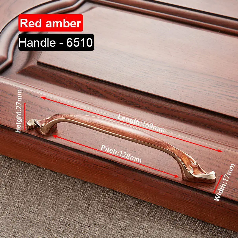 6510-128 Red Amber NAIERDI красный белый Янтарный серии ручки для шкафа цинковый сплав Европейский шкаф ручки для выдвижных ящиков шкаф дверная ручка фурнитура - Цвет: 6510-128 Red Amber
