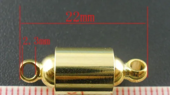 Бесплатная доставка! 50ps Позолоченные баррель магнитные застежки 22x8мм|clasp toggle|clasp