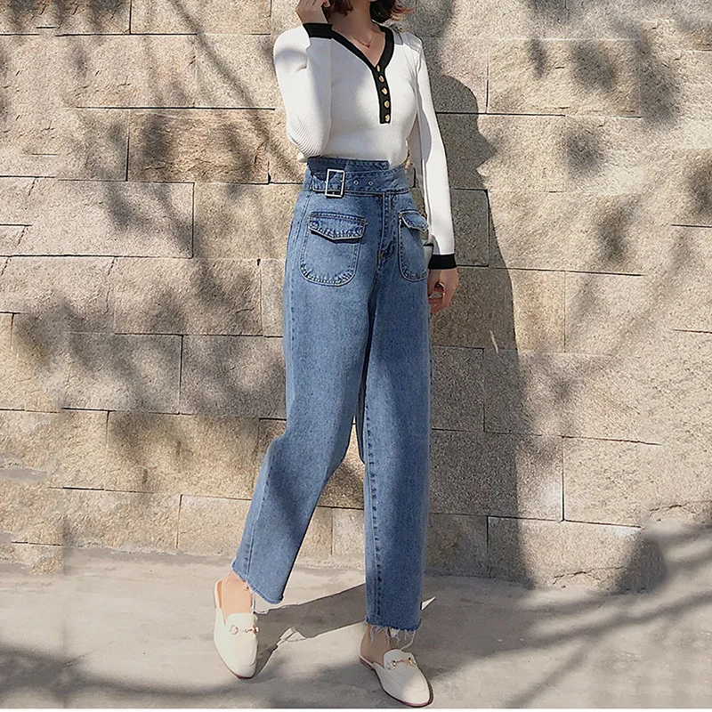 Denim jeans women Europe and the new Dongyu Zhou with retro waisted Jean Haren pants | Женская одежда