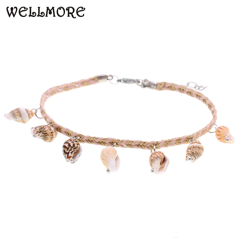 Браслеты для ног WELLMORE в богемном стиле женщин и девушек недорогие браслеты