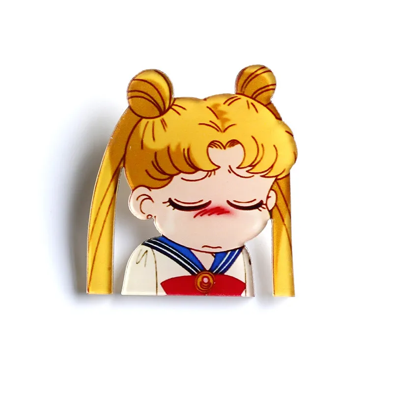 Nengdou Y4 Kawaii значок мультфильм значок для одежды симпатичный значок Сейлор шпилька Луна Акриловые Броши рюкзак значки аниме одежда булавка - Цвет: Y4-4