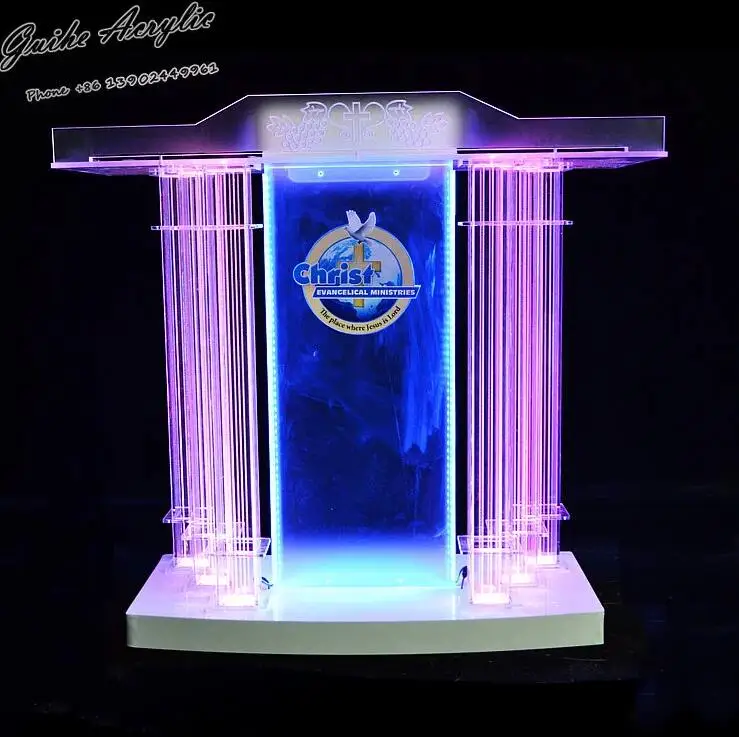 Изысканный guiheyun Подиум напольная стоящая церковная кафедра Pulpit w/повышенная поверхность для чтения