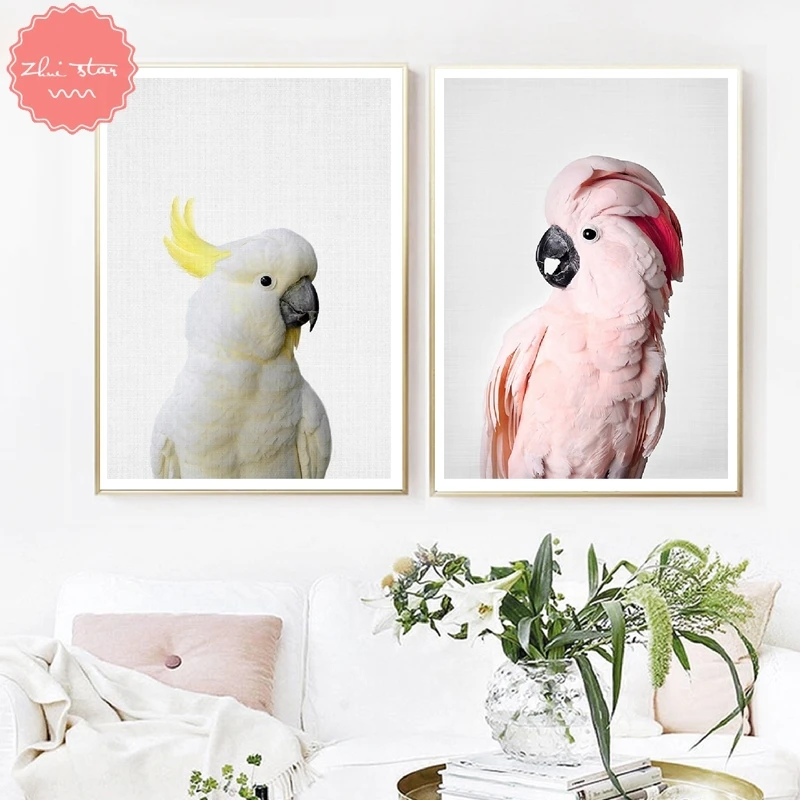 Алмазная картина розовый Cockatoo птицы мозаика крестиком вышивка продажа