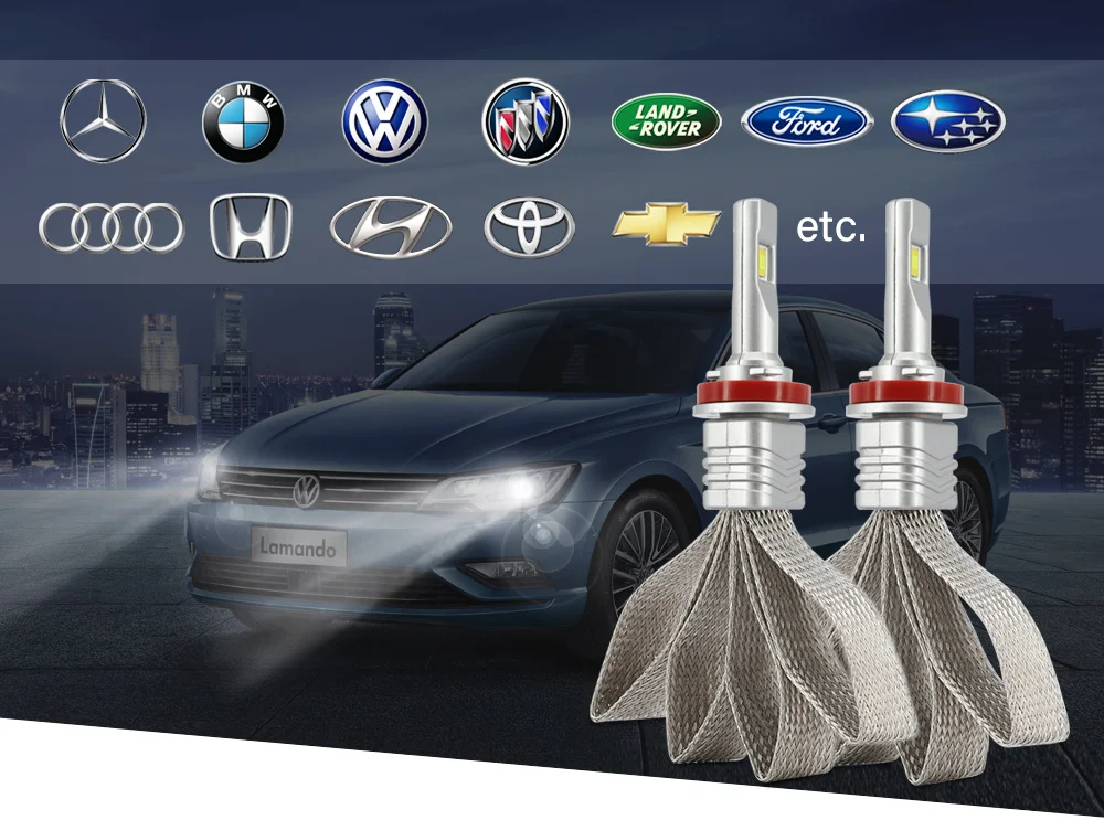 Flintzen 2 шт. 40 Вт H1 H4 H11 9005 9006 9012 H7 светодиодный Автомобильные фары Медь плетение HID оригинальные лампочки Замена светодиодный фары автомобиля