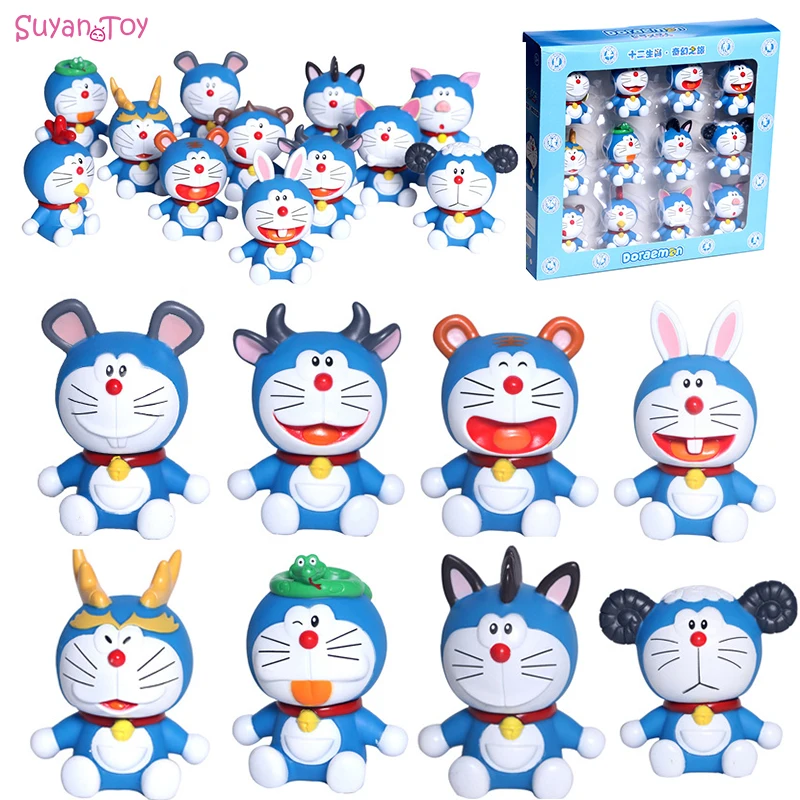 12 шт./компл. Doraemon символические животные Аниме фигурки автомобиля украшения