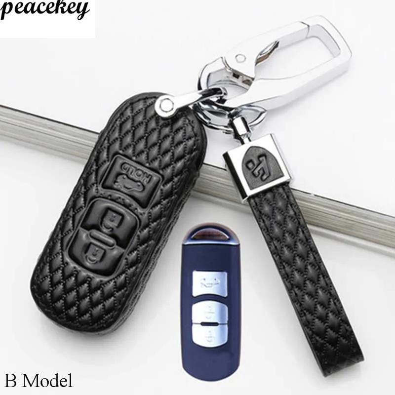 

Кожаный чехол для автомобильных ключей, брелоки для Mazda 2 3 6 Axela Atenza CX-5 CX5 CX-7 2015 2016 2017 2018, пульт дистанционного управления