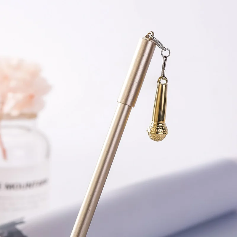 Gold Pendant Корейская Эйфелева башня пушистая гелевая ручка с подвеской милый медведь Новинка панда с кошкой для пишущих принадлежностей Милая художественная каваи продвижение школьная офисная вещь - Цвет: Gold Pendant
