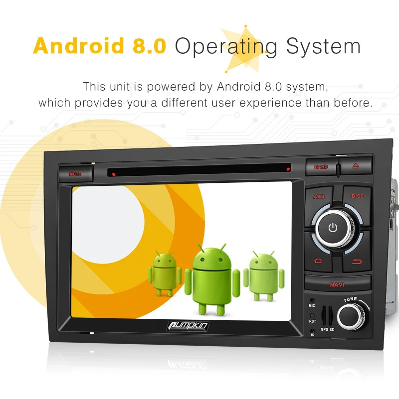 Pumpkin 2 Din7 &quotAndroid 8 0 автомобильный DVD мультимедийный плеер Восьмиядерный 4G RAM 32G ROM