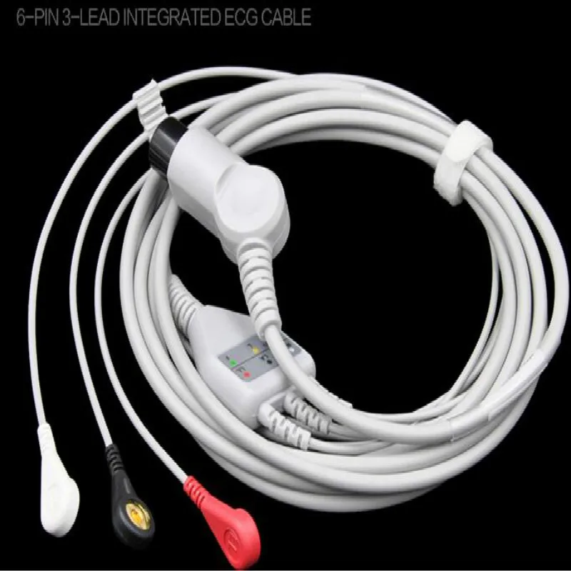 Бесплатная доставка цельный ЭКГ свинцовый провод 3 провода для Mindray Goldway Edan