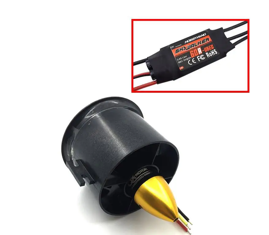 QX-двигатель 70 мм EDF Ducted 6-Rotor Fan с QF2822 - 3000KV бесщеточный внешний мотор баланс