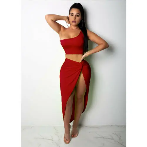 Новый стиль Женский комплект топ короткая юбка Bodycon вечерние из двух предметов