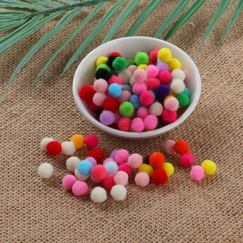 ISequins 8 мм 10 помпон мягкая искусственная плюшевая поделка DIY помпоны мяч ручной