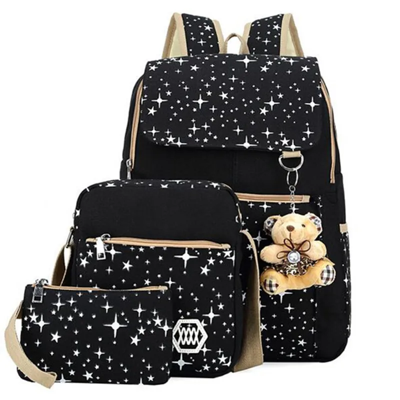 Милый медведь рюкзак для подростков девочек школьные сумки 3 шт./компл. школьный