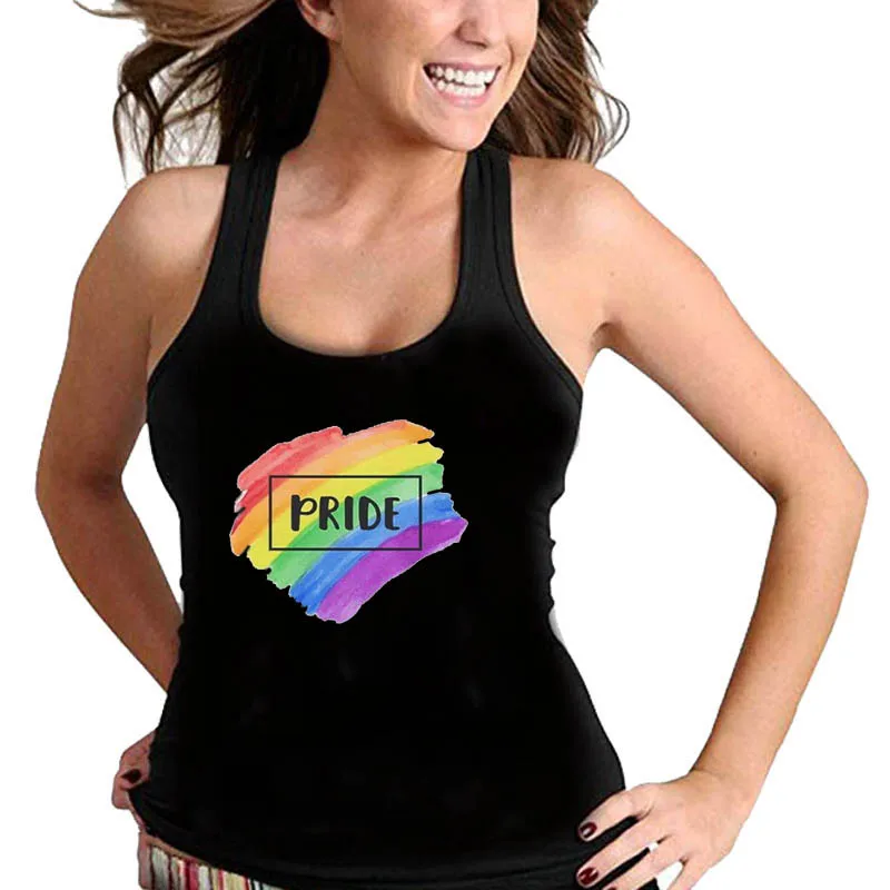 Яркие женские топы на бретельках с принтом pride повседневные хлопковые очень