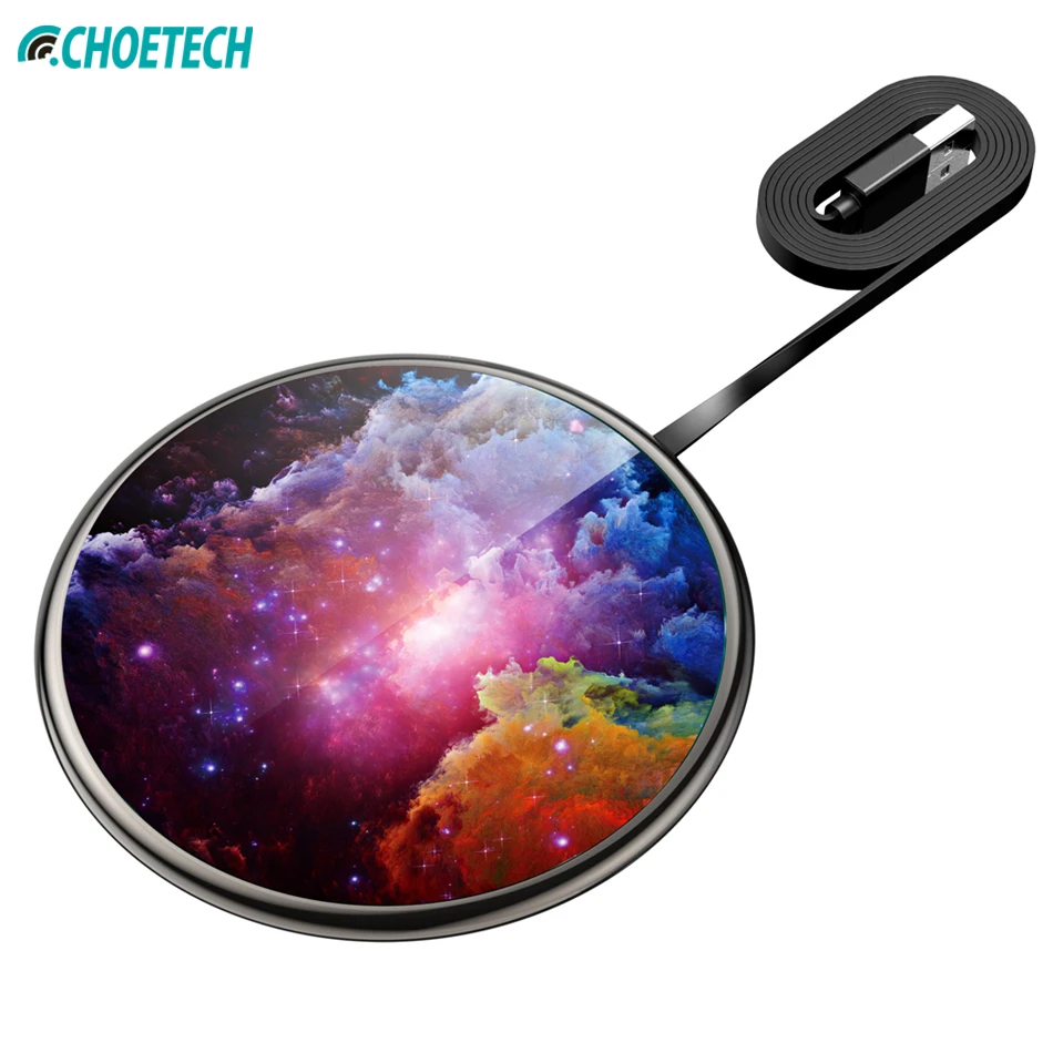 CHOETECH Qi Беспроводное зарядное устройство 10 Вт быстрая Беспроводная зарядная