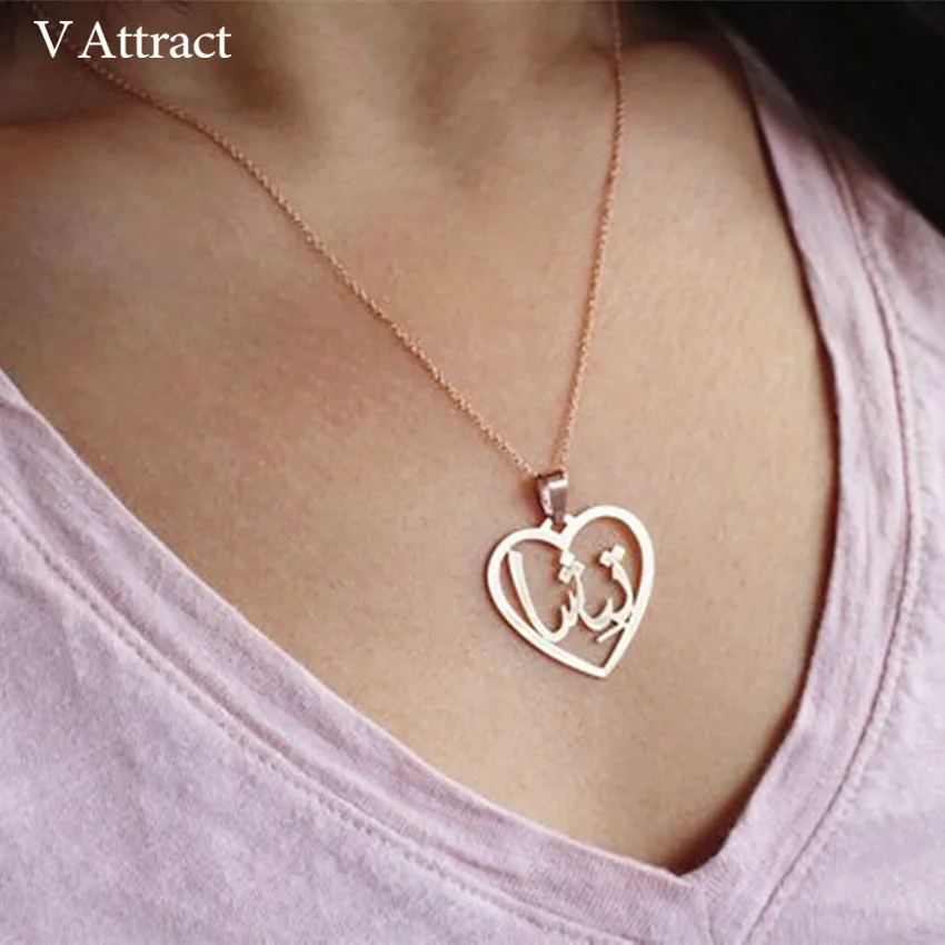 Persian Collier Femme персонализированное арабское имя колье с сердцем для женщин и мужчин
