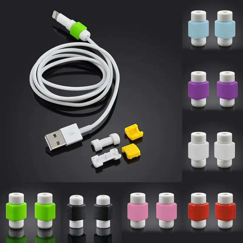 10 шт./лот силиконовый защитный кабель для зарядки передачи данных APPLE iPhone USB|data