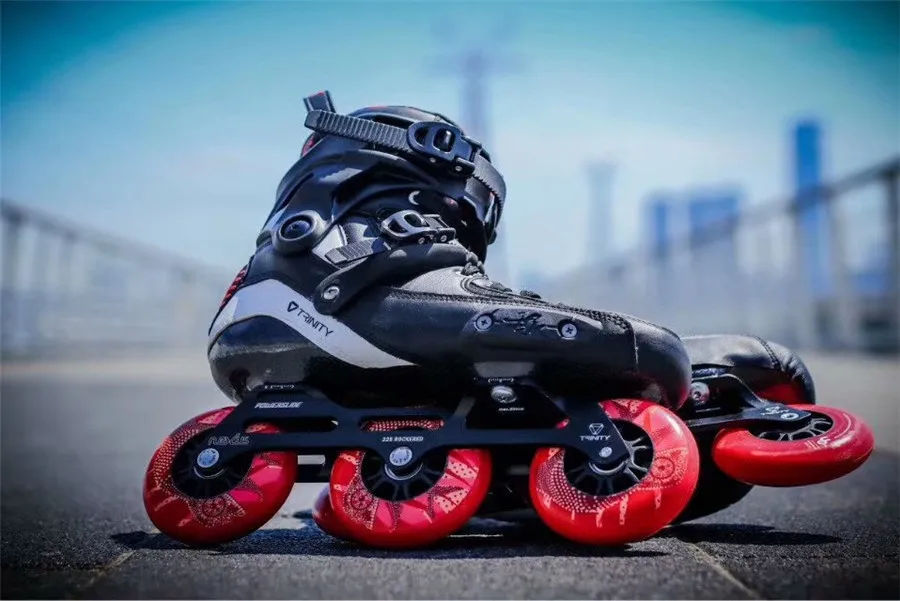 Powerslide TAU TRINITY 3*90 мм углеродное волокно скоростные роликовые коньки для взрослых роликовые коньки обувь коньки