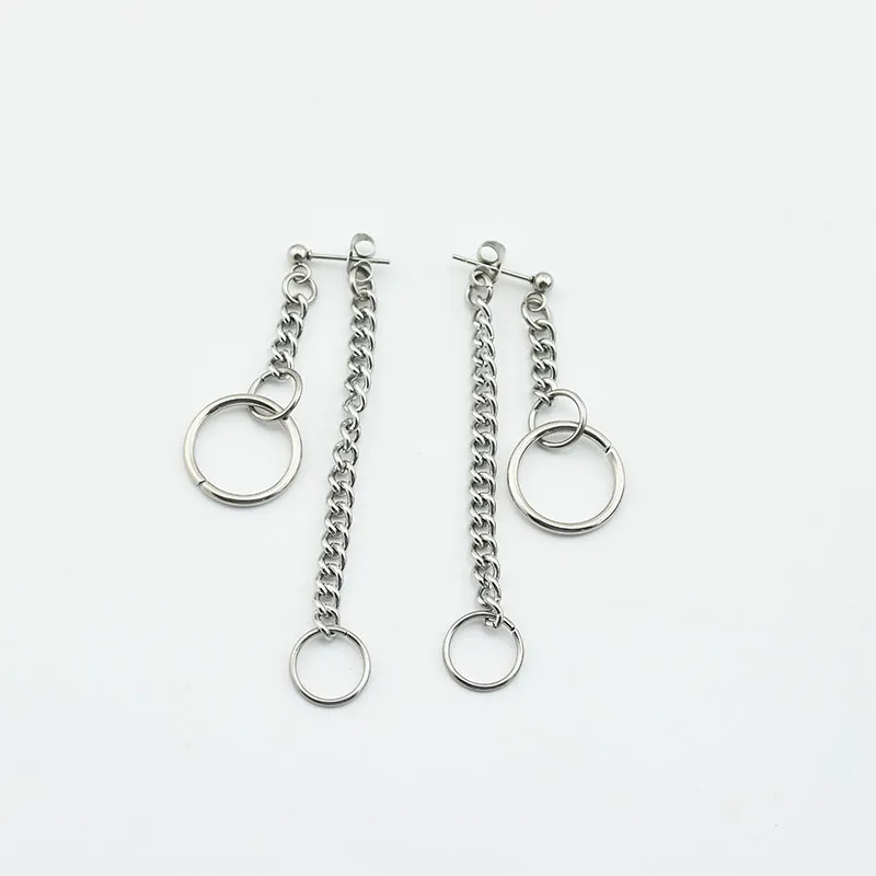 Metal Chain Earrings Urban Hypoallergenic Dangle titanium steel Jewely | Украшения и аксессуары