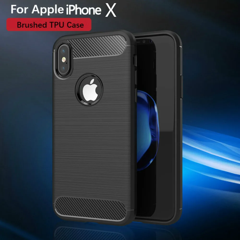 Мягкий чехол для iPhone X Роскошные ТПУ щеткой резиновый телефона Apple телефон 10