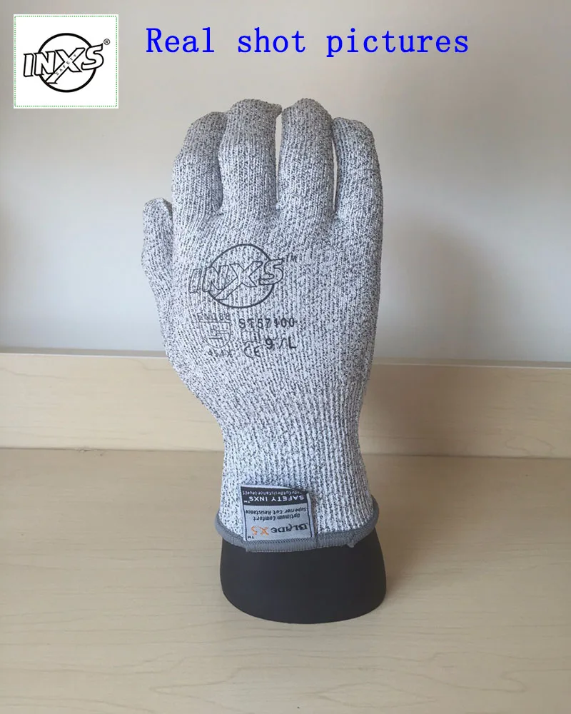 Защитные перчатки INXS с защитой от нарезки пеньковые серые BladeX guantes Corte большие