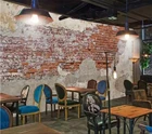 Обои на заказ, 3d фотообои Beibehang, цементная винтажная кирпичная стена, для кафе, ресторана
