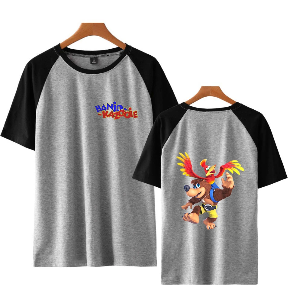 Banjo Kazooie 2D модные футболки с принтом реглан для женщин/мужчин летние коротким
