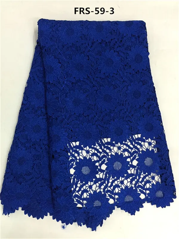 Vivid Горячая цветочным узором Качество Африки Гипюр кружева ткань для одежды FRS