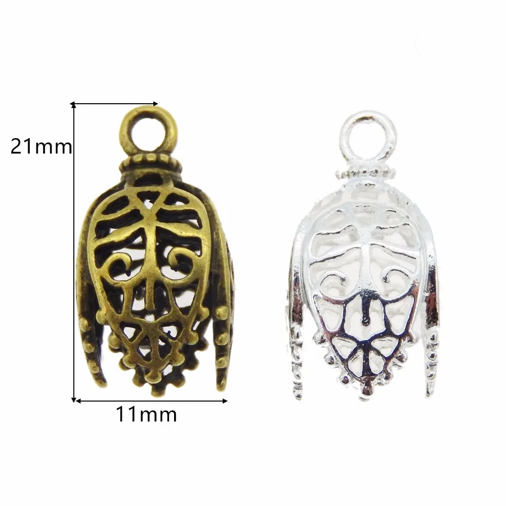 4 шт. в наборе, подвеска julissa Wang из античной бронзы/шеллвера с полым абажуром, модные украшения ручной работы, аксессуары для самостоятельного изготовления ювелирных изделий