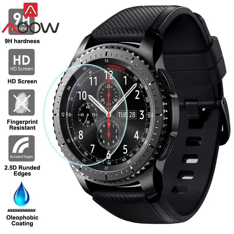 AOOW закаленное стекло для samsung Galaxy watch 46 мм gear S3 Frontier S3 S2 спортивная классическая защита экрана 9H 2.5D закаленное стекло