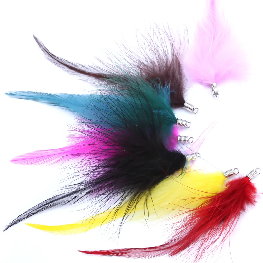 

OlingArt Natural feathers 6pcs/lot 120MM Mixed colors necklace Earrings tassels DIY Jewelry Making Delicate Pendants