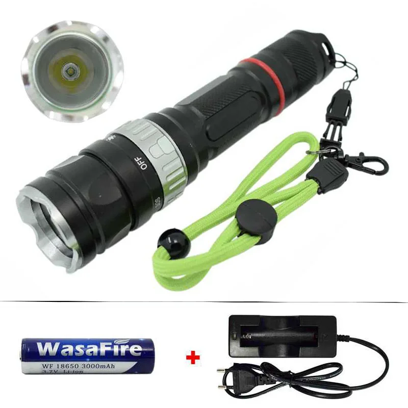 Фонарик для дайвинга мощный светодиодный фонарик 5 режимов водонепроницаемый