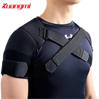 kuangmi 7k foam double shoulder brace adjustable sports shoulder support belt back pain relief double bandage cross compression