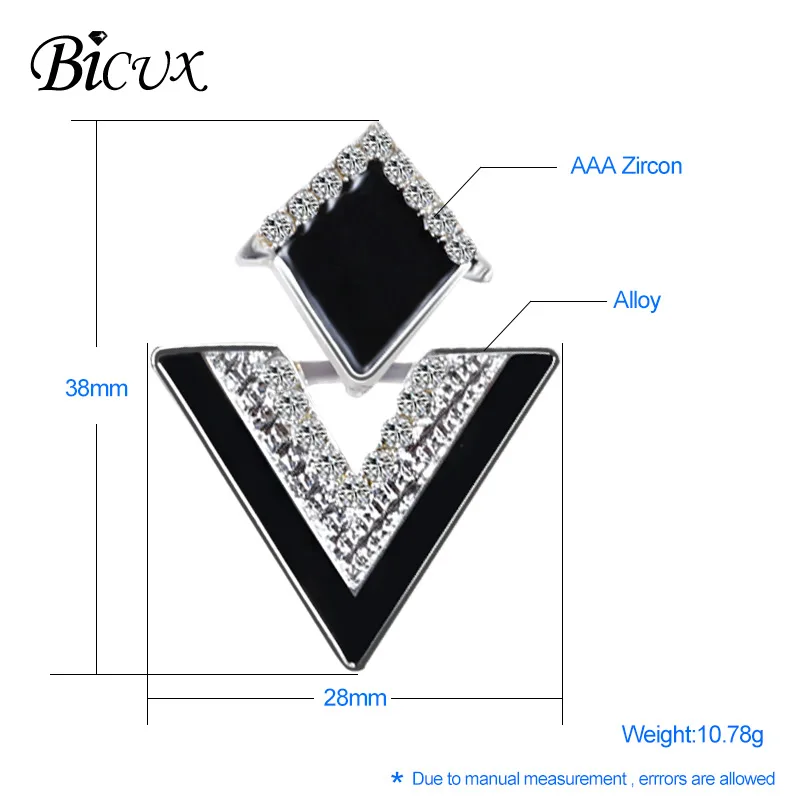 BICUX корейские массивные серьги капли с геометрическим треугольником и