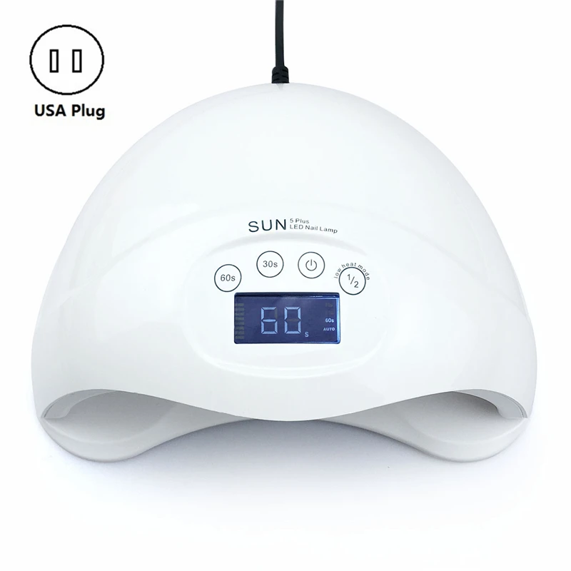 US Plug SUN5 Plus 48 Вт УФ светодиодный светильник с двумя руками Сушилка для ногтей SUN 5 профессиональный маникюр, Полировка Ногтей лампа двойной свет отверждения ногтей Гель Инструменты - Цвет: US Plug