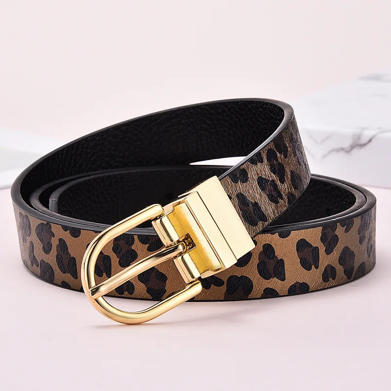 Women's Strap Casual All-match Women Brief Pu Leather Belt Women Strap Leopard Print Belts Top Quality Jeans Belt