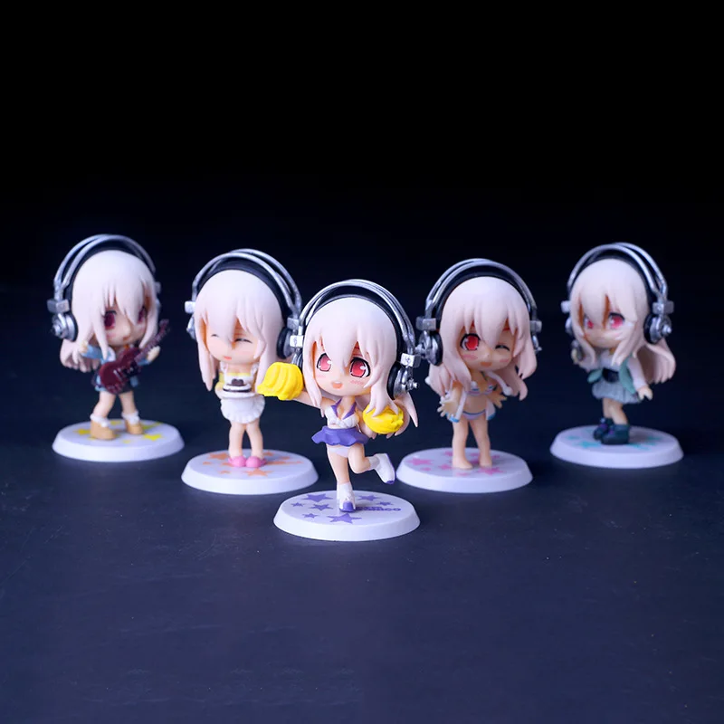 5 стилей японского аниме SUPERSONICO фигурку игрушки Супер Sonico Рабочий набор коллекция