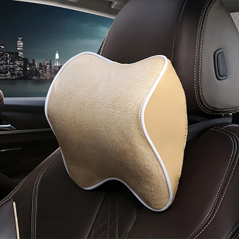 3D дышащий подголовник для автомобиля подушка шеи кожа авто защита отдыха сиденье