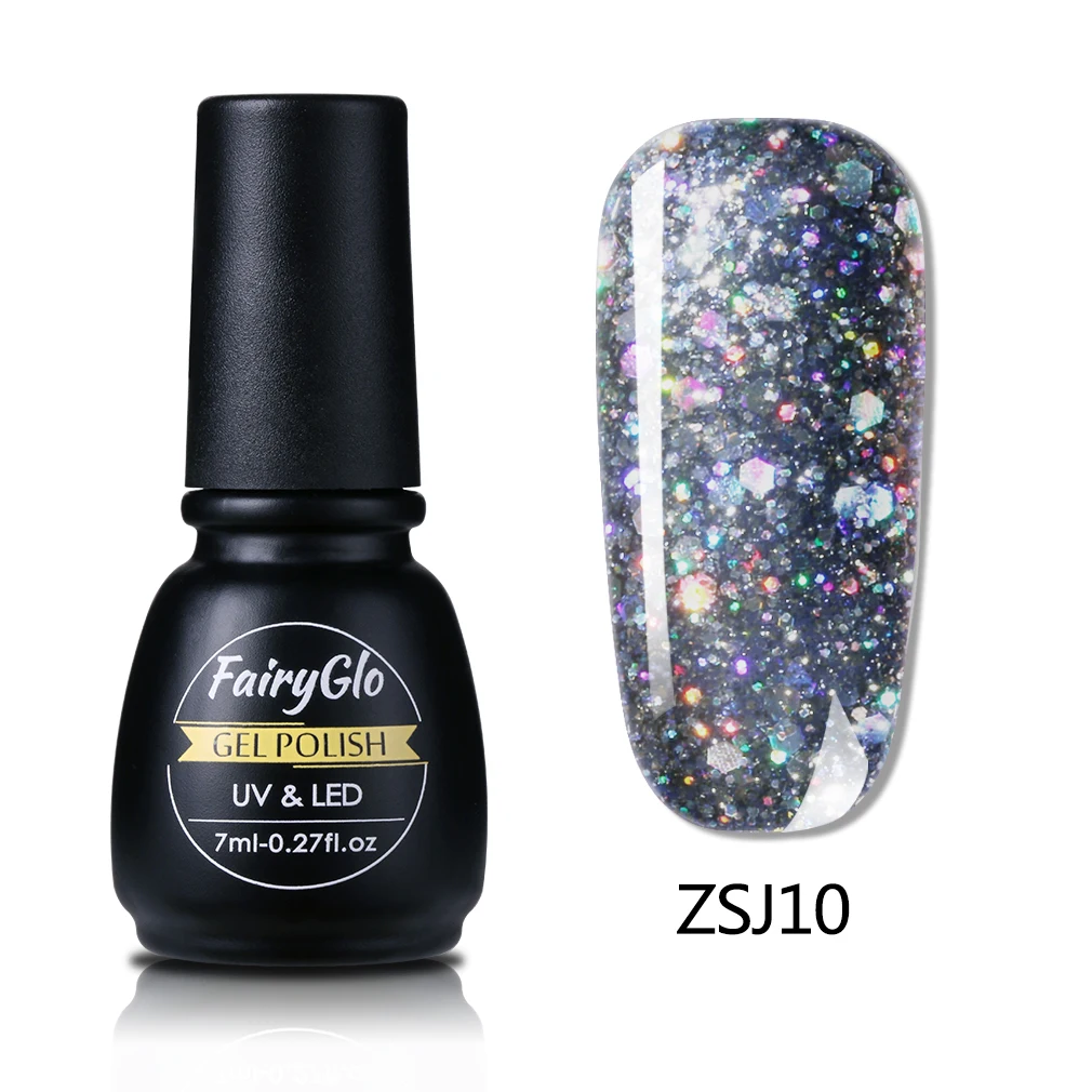 ZSJ10 FairyGlo 7 мл Алмазный УФ-гель для ногтей длинный последний Гибридный Гель-лак краска Лаки лак для ногтей замочить от полупостоянного - Цвет: ZSJ10