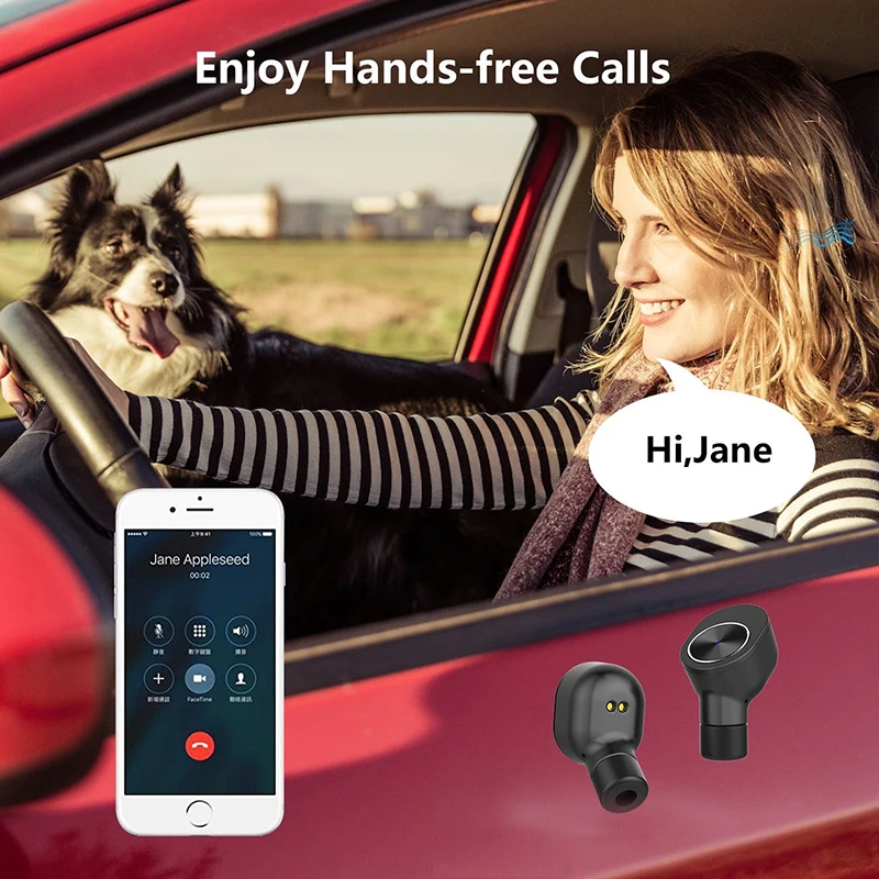 Bluenin True Беспроводной наушники спорта Bluetooth V4.2 вкладыши лучший в ухо Беспроводные наушники с зарядный чехол для huawei p9 lite