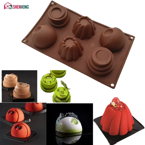 SHENHONG три в одном 3D форма антипригарная силиконовая форма для торта Формы для искусства мусс силиконовая форма для шоколада, маффинов, пирожных, выпечки кондитерских изделий