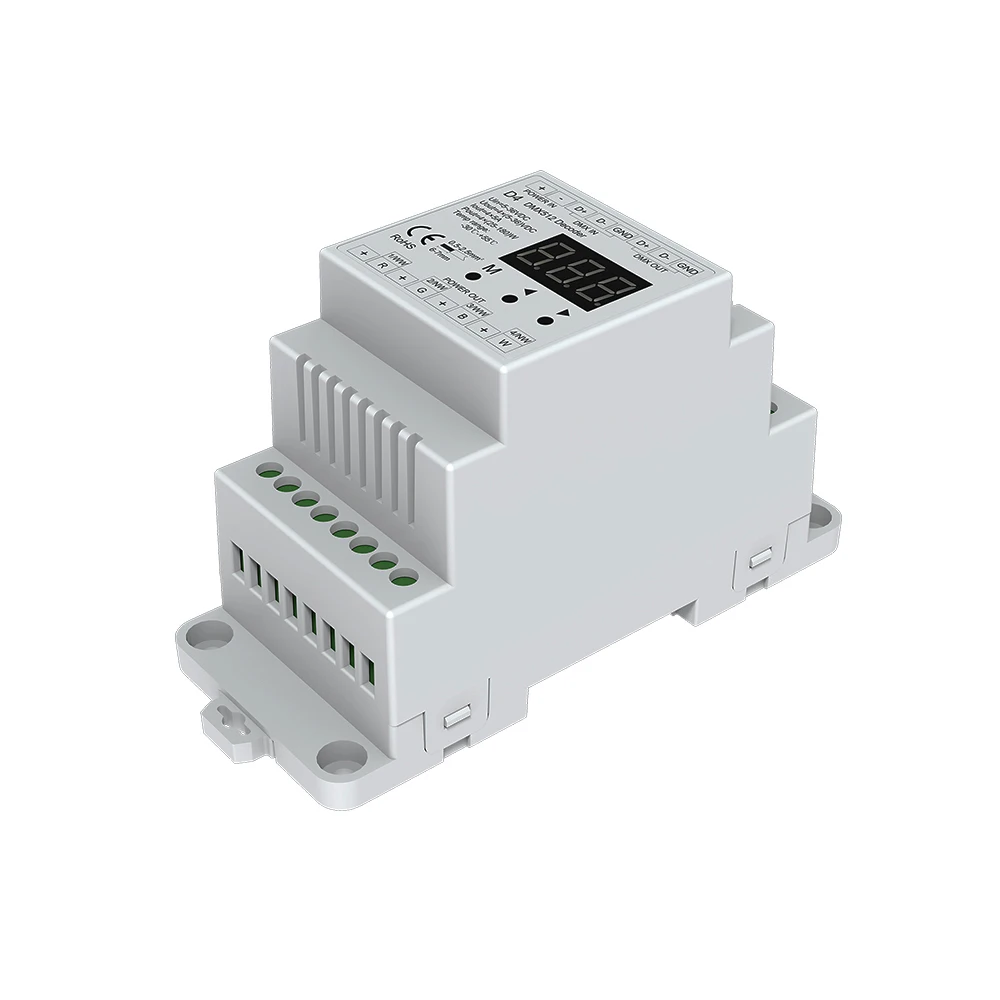 4 CH постоянной Напряжение DMX512 декодер RGB/RGBW контроллер на din рейку канала