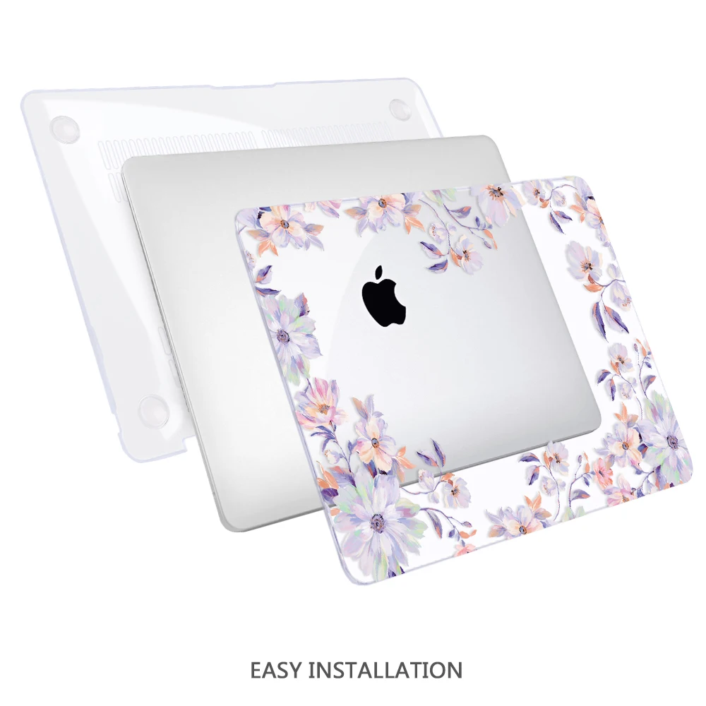 Flowers Laptop Case for Apple MacBook Pro Air Retina 11 12 13 15 Inch Touch bar Hard Cover Shell Sleeve with Free Gift