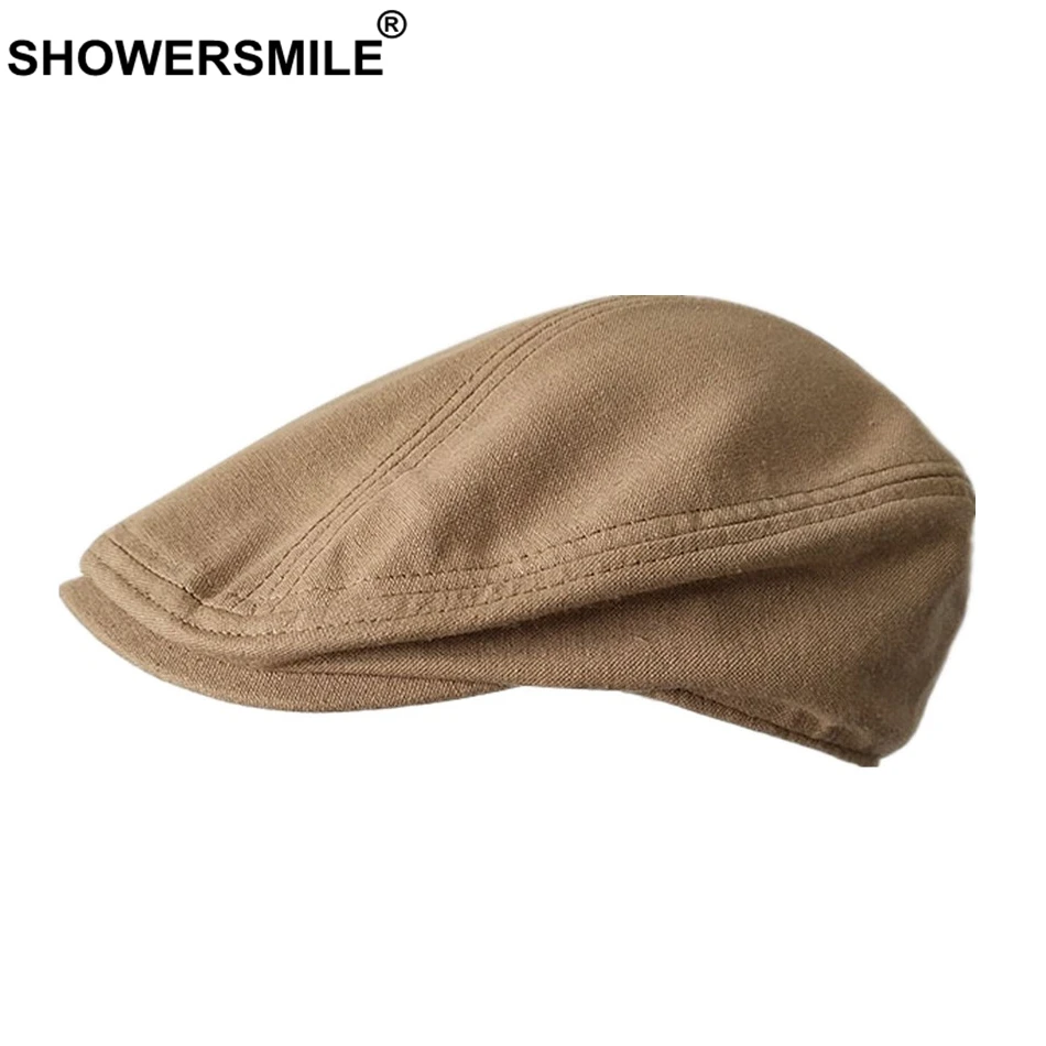 SHOWERSMILE, берет, женская, льняная, простая, утконоса, плоская кепка s, мужская, верблюжья, Классическая, Гэтсби, плюща, Кепка унисекс, одноцветная, летняя, Ретро стиль, таксистка, Кепка