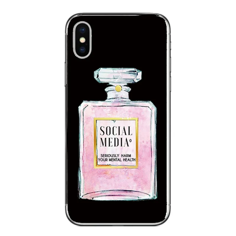 Soft TPU Back Cover Coque Social Media Seriously Harms Your Mental Phone Case For Apple Iphone 5S SE X 6S 7 8 plus XR XS MAX |