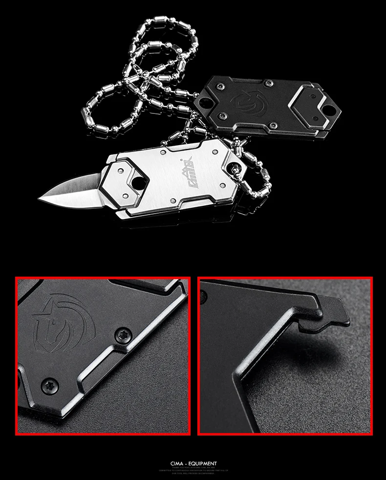 CIMA M171 Небольшой тактический складной карманный нож, EDC dog tag шейный нож, отправка цепи