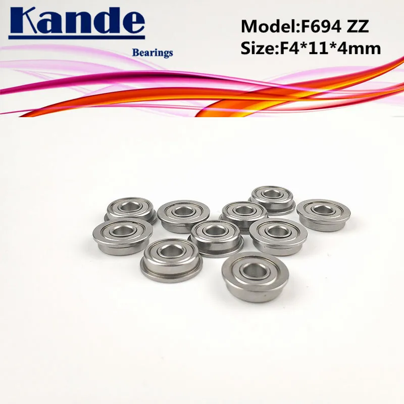 Kande подшипники F694ZZ 10 шт. ABEC-1 F694 ZZ F694-2Z миниатюрный глубокий шаровой подшипник F4 * 11*4