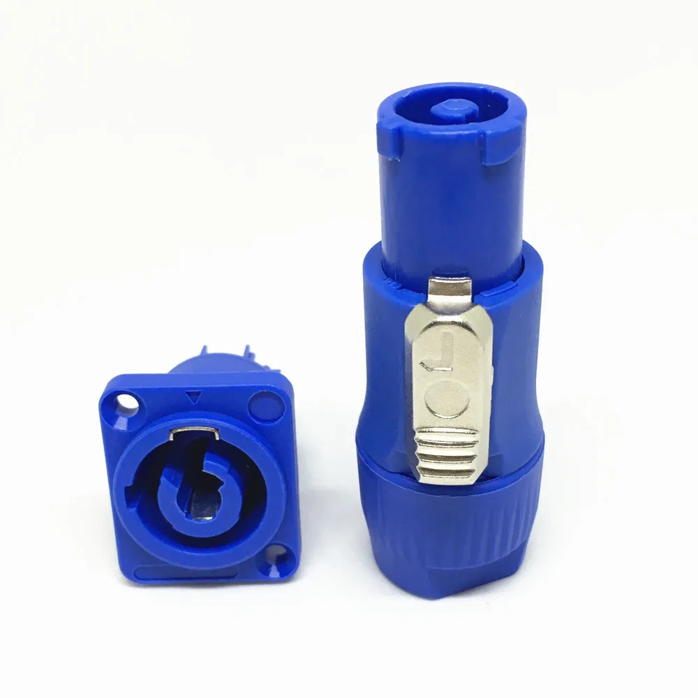 100Set High Quality 3 Pin Neutrik PowerCON Type A NAC3FCA+NAC3MPA-1 Chassis Plug Panel Adapter Blue and Gray | Обустройство дома