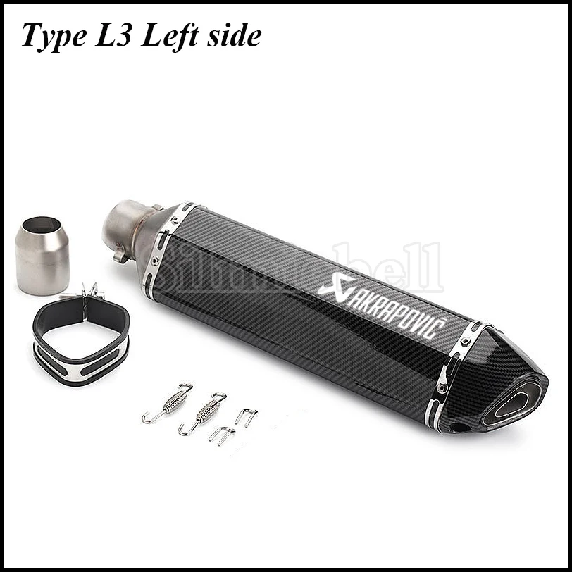Type L3 Left Side Tubo de escape 51 мм Универсальный akrapovic выхлопной мото rcycle 470 мм Левая Правая сторона слипоны глушитель скутер scarico moto universale - Цвет: Type L3 Left Side